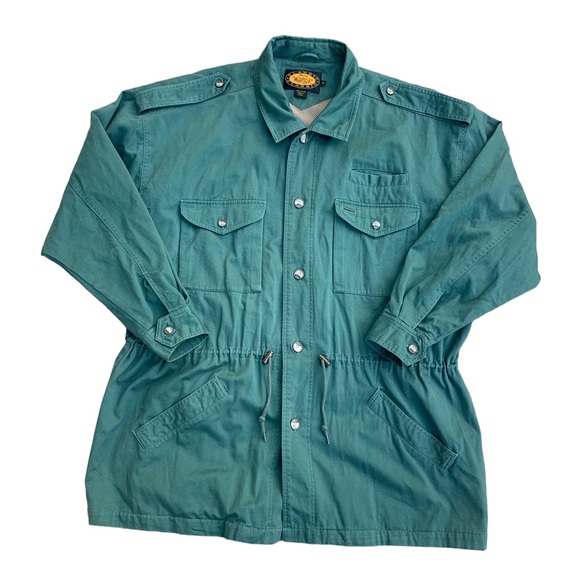 COPY - Vintage 80’s 90’s Woolrich Forest Green Hunting Safari Shirt Jacket - Picture 1 of 5